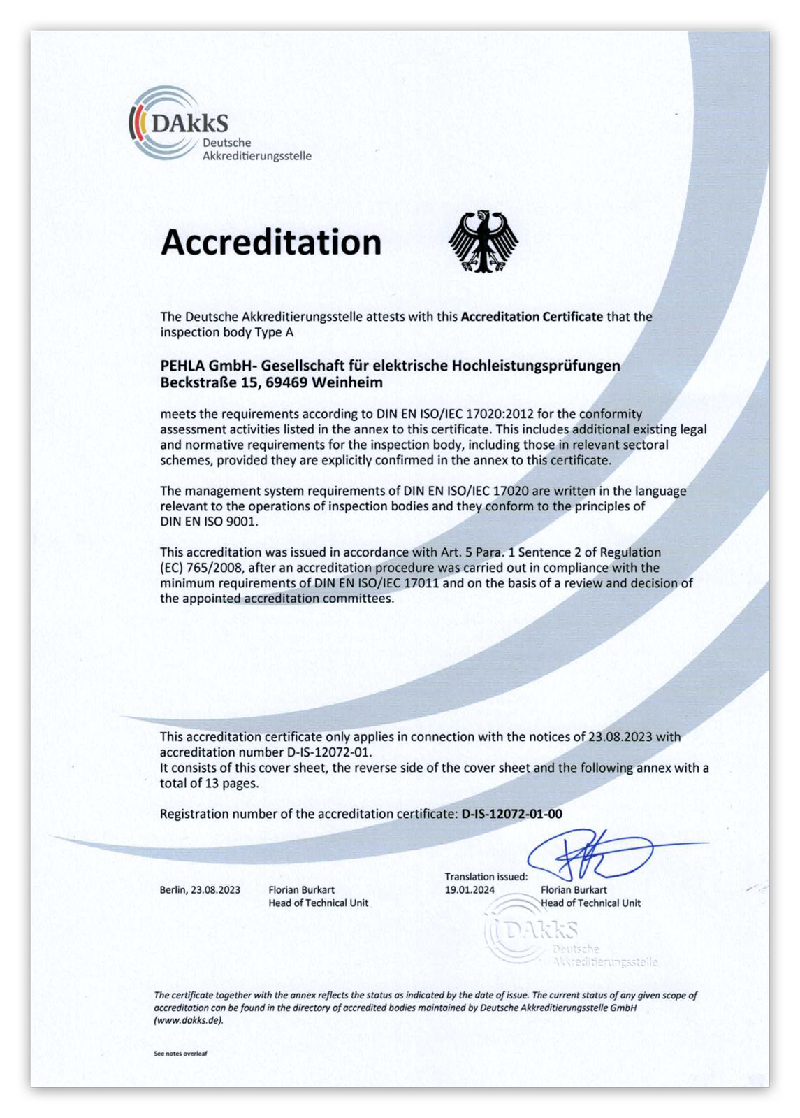 Accreditation Certificate Accreditation